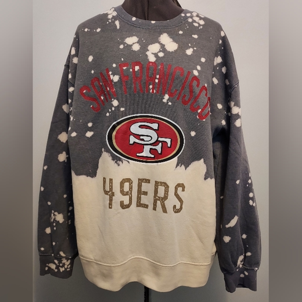 Gameday Couture San Francisco 49ers Coin Toss Faded Sweatshirt Women Medium Gray